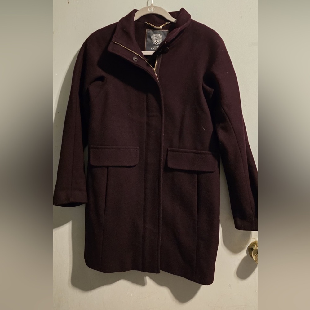 Vince Camuto Dark Red Trench Coat - Picture 2 of 16
